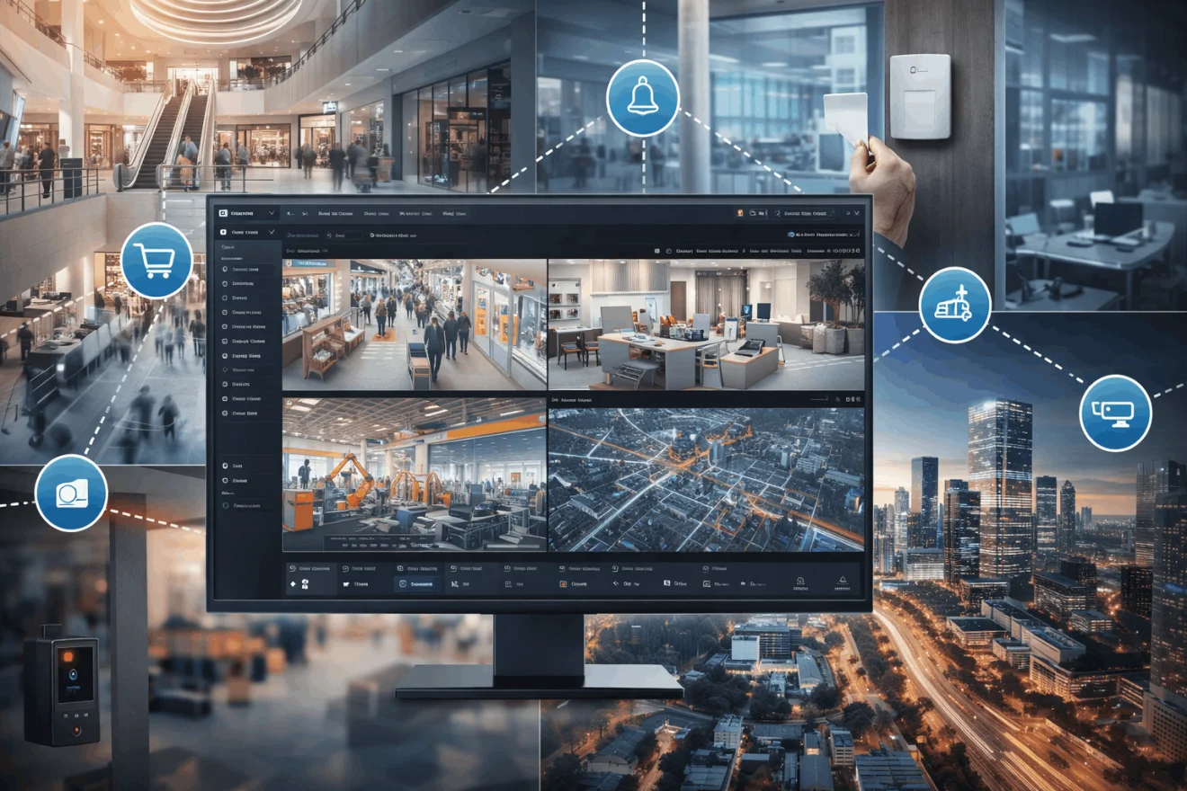 HikCentral Professional merkezi güvenlik yönetim yazılımı arayüzü ve kullanım alanları