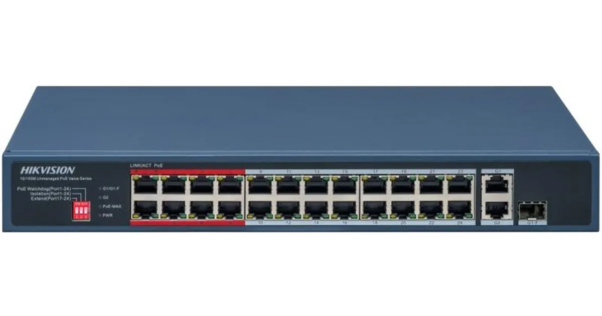 24 Port Fast Ethernet Yönetilemez PoE Switch