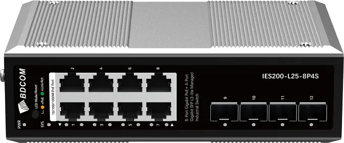 8 Port Yönetilebilir L3-lite Endüstriyel PoE Switch