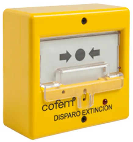 Konvansiyonel Otomatik Yangın Söndürme Başlatma Butonu (Sarı)