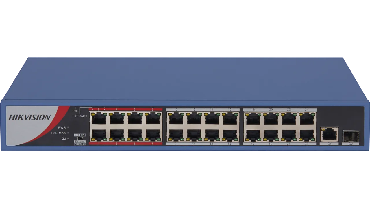 24 Port 10/100Mbps Yönetilemez PoE Switch