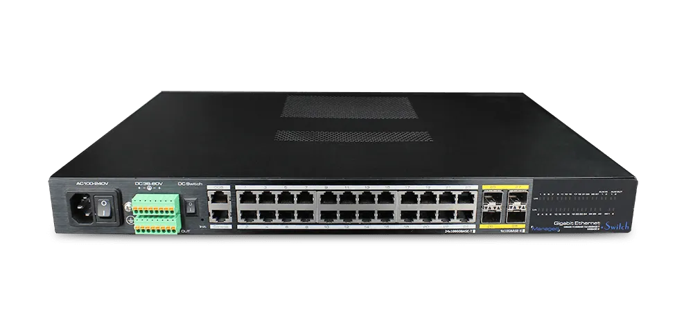 24 Port 10/100/1000base-T Yönetilebilir Endüstriyel Switch